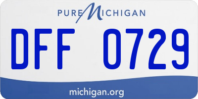 MI license plate DFF0729