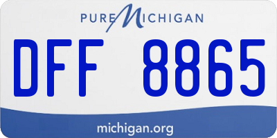 MI license plate DFF8865