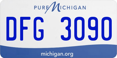MI license plate DFG3090