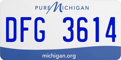 MI license plate DFG3614
