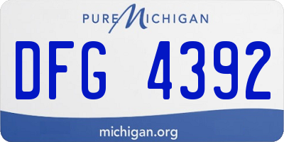 MI license plate DFG4392