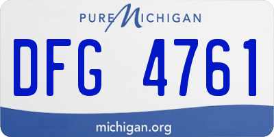 MI license plate DFG4761