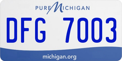 MI license plate DFG7003