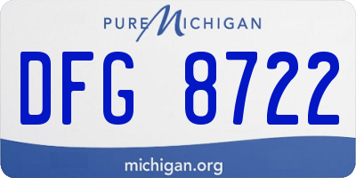 MI license plate DFG8722
