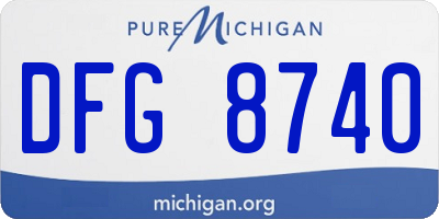MI license plate DFG8740