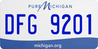 MI license plate DFG9201