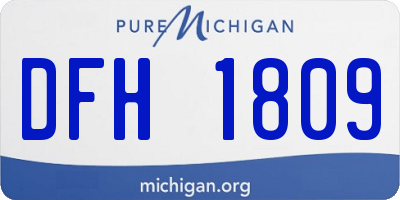 MI license plate DFH1809