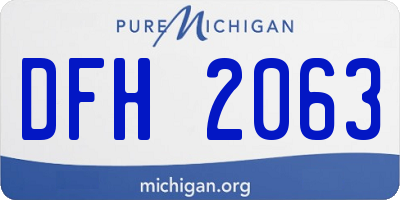 MI license plate DFH2063