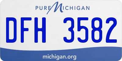 MI license plate DFH3582
