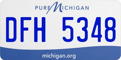 MI license plate DFH5348