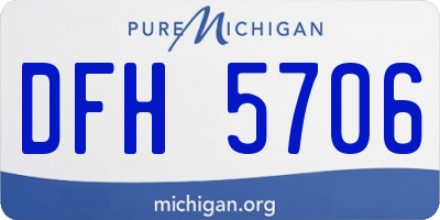 MI license plate DFH5706