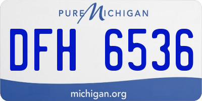 MI license plate DFH6536
