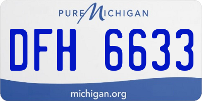 MI license plate DFH6633