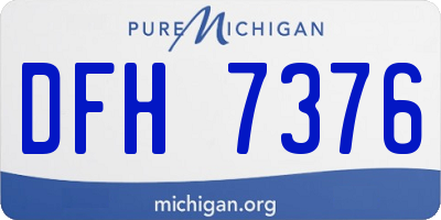 MI license plate DFH7376