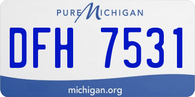MI license plate DFH7531