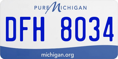 MI license plate DFH8034