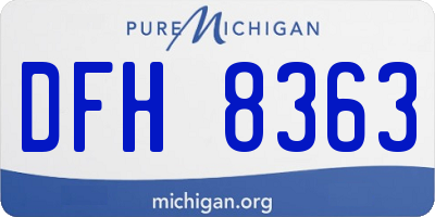 MI license plate DFH8363