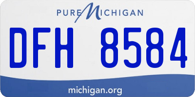 MI license plate DFH8584