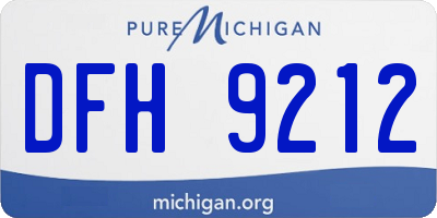 MI license plate DFH9212