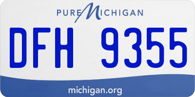 MI license plate DFH9355