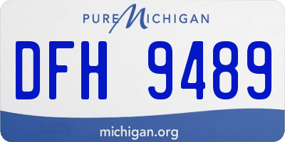 MI license plate DFH9489