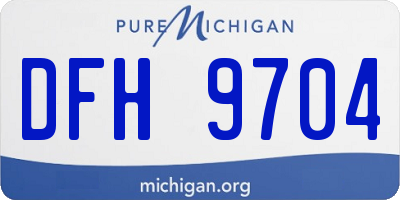MI license plate DFH9704