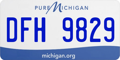 MI license plate DFH9829