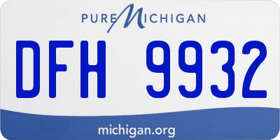 MI license plate DFH9932