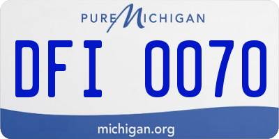 MI license plate DFI0070