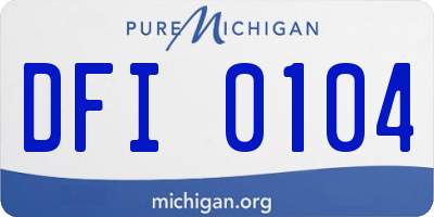 MI license plate DFI0104