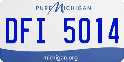 MI license plate DFI5014