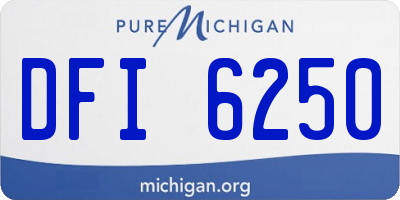 MI license plate DFI6250
