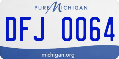 MI license plate DFJ0064
