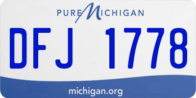 MI license plate DFJ1778