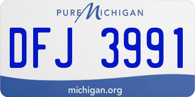 MI license plate DFJ3991