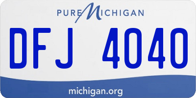 MI license plate DFJ4040