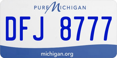 MI license plate DFJ8777