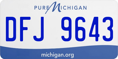 MI license plate DFJ9643