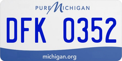 MI license plate DFK0352