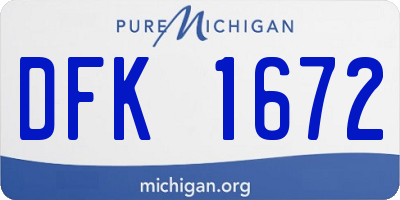 MI license plate DFK1672