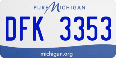 MI license plate DFK3353