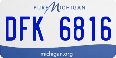 MI license plate DFK6816
