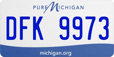 MI license plate DFK9973