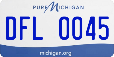 MI license plate DFL0045