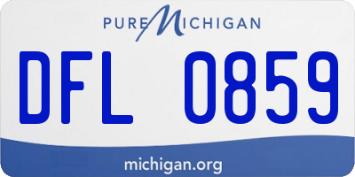 MI license plate DFL0859
