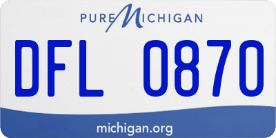 MI license plate DFL0870