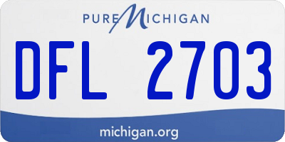 MI license plate DFL2703