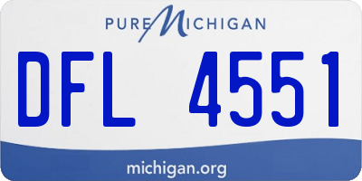 MI license plate DFL4551