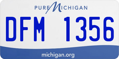 MI license plate DFM1356