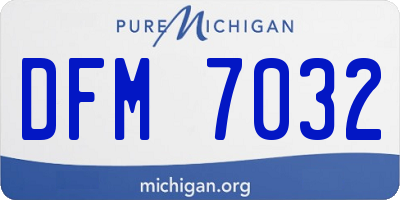 MI license plate DFM7032